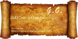 Güns Olimpia névjegykártya
